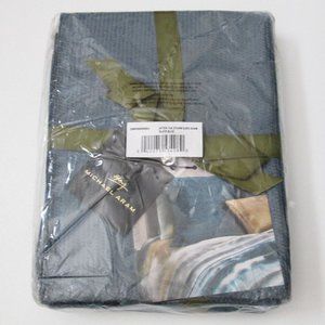Michael Aram Euro Sham After The Storm Slate Blue Shiny Square Pillow Co…